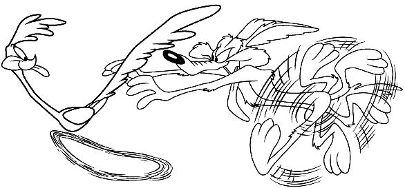 coloriage coyote court apres bip bip